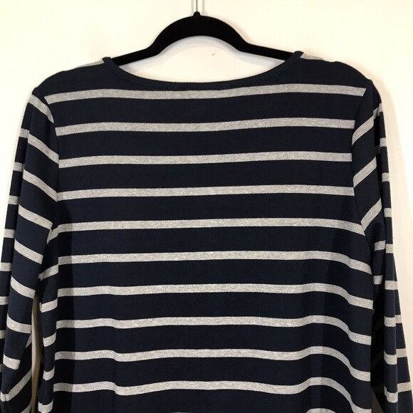 Soft Surroundings Womens Size Medium Blue Stripe Scoop Neck Parker Tunic Sweater - Picture 6 of 9